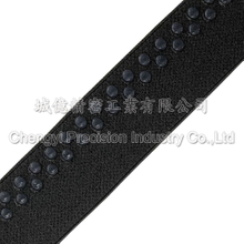 鬆緊帶矽膠止滑加工,雙排透明圓點滴膠加工