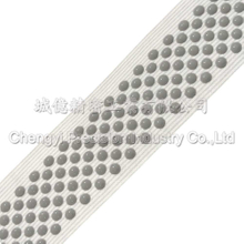 鬆緊帶矽膠止滑加工,七排灰色圓點防滑加工