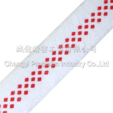 織帶矽膠止滑加工,三排菱形紅點防滑加工