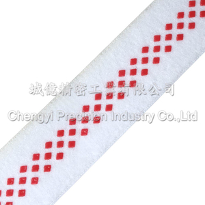 織帶矽膠止滑加工,三排菱形紅點防滑加工
