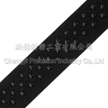 鬆緊帶矽膠止滑加工,三排透明圓點滴膠加工